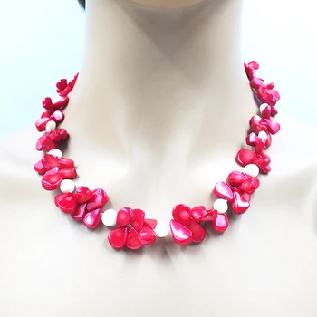 Очень изысканный. Ожерелье из натурального драгоценного коралла/жемчуга. Очаровательные женские украшения на день рождения 46 см