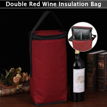 Переносная сумка-термостат для изоляции вина из ткани Оксфорд, термосумка для хранения вина, две бутылки красного вина, Морозостойкая сумка для упаковки льда