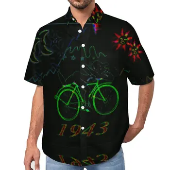 Повседневные Рубашки Albert Hoffman Bicycle Day 1943 Cycle Lsd Trip Acid Day Пляжная Рубашка В Гавайском Стиле Модные Блузки С Мужским Принтом Большого Размера 4XL