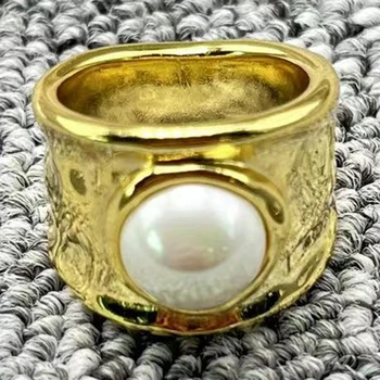 Популярное новое креативное женское ювелирное кольцо из серебра 925 пробы с гальваническим покрытием, роскошные ювелирные украшения с жемчугом в Подарок в Европе и Америке