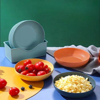 Портативный набор посуды Macaron, блюдо с подставкой, Семейное Блюдо для выплевывания костей, Круглое квадратное блюдо, креативный внешний вид.