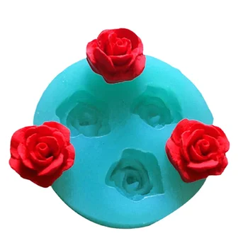Розовые 3D инструменты для украшения шоколадного свадебного торта в форме цветов розы, помадка для выпечки, сахарная глазурь, силиконовые формы для выпечки