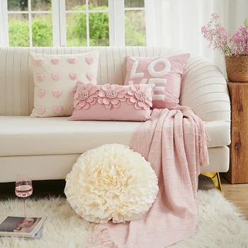 Романтическая свадебная подушка в современном розовом стиле Ins для гостиной, свадебной комнаты, чехла для дивана-изголовья кровати