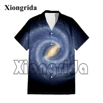 Рубашки Galaxy Мужские футболки с принтом 3D Вселенной Звездное Небо с коротким рукавом Летние блузки в стиле хип-хоп, футболки, топы унисекс