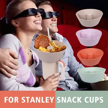 Силиконовая Закуска Для Портативного Стадиона Stanley Cup Tumbler Snacks Cup Snack Bowl 40oz 4 Отсека Многоразовых Закусочных Тарелок T3I1