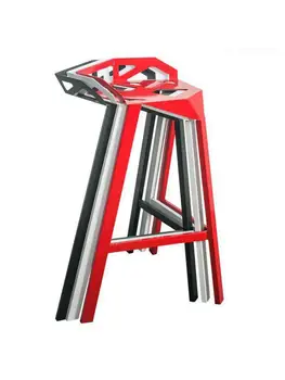 Современный минималистичный Повседневный домашний Высокий табурет Стильный стол и стулья для кафе-бара Креативный Геометрический дизайн Кованого железного стула