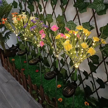 Солнечные светильники в виде роз, наружная водонепроницаемая декоративная ландшафтная светодиодная лампа, дорожка для вечеринки на заднем дворе, аксессуары для садоводства