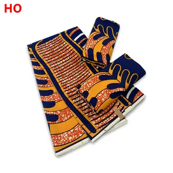 Ткань с африканскими восковыми принтами Высококачественная хлопчатобумажная ткань из Анкары для женского платья 6 Ярдов