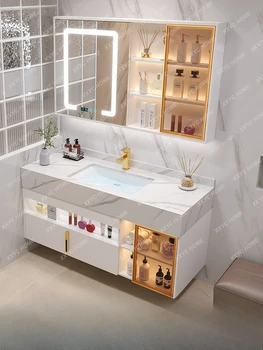 Шкаф для умывальника, комбинированный столик для ванной комнаты с каменной плитой, набор для ванной комнаты, умывальник, раковина